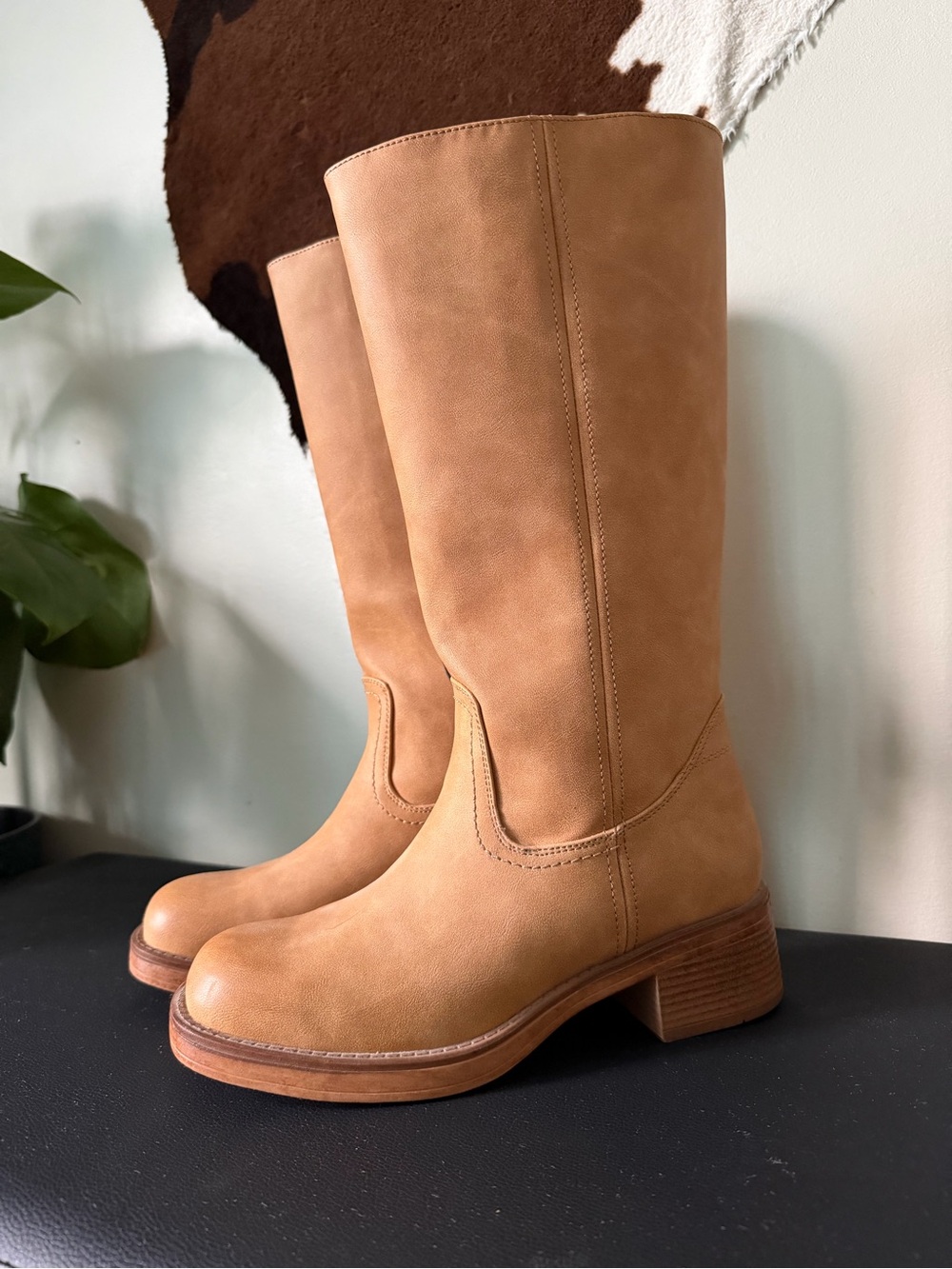New York & Company Tan Knee-High Leather Boots